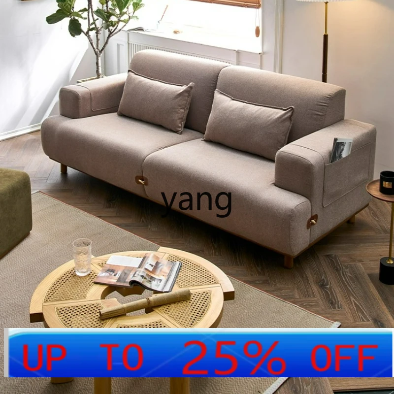 

LTT wabi sandy wind cotton and linen leisure sofa medieval small apartment single double seat straight row sofa