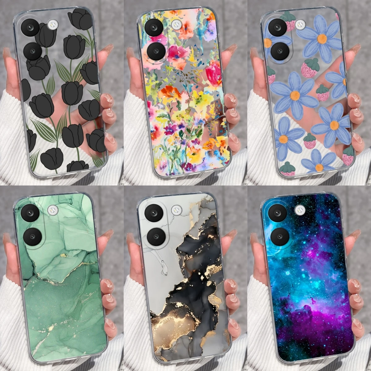 Hülle für Xiaomi Poco X8 Pro Max, bunte Blumen, Telefonschale, staubdicht, leichtes Gehäuse für Poco X8Pro, transparenter TPU-Stoßfänger