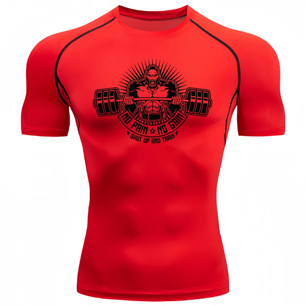 Camiseta de ginástica de compressão masculina, Respirável, Secagem rápida, Training Tees, Fitness, Tops de corrida, Corrida, Jogging, Verão