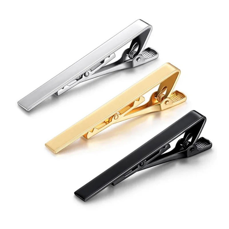 Tie Clip Mode Stijl Stropdassen Voor Mannen Metalen Toon Eenvoudige Bar Gesp Praktische Stropdas Accessoires Sluiting Tie Pin Voor Heren Kraag Clip