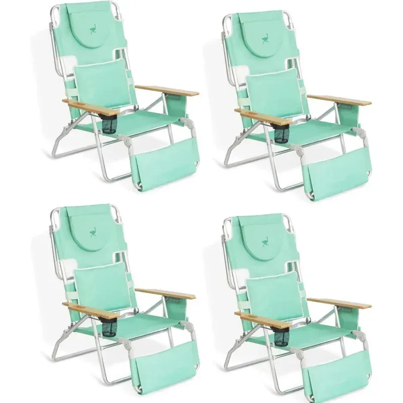 

RPD4-Deluxe Padded 3-N-1 Lightweight Portable Adjustable Outdoor Folding Chair for Lawn Beach Lake Camping Lounge with Footrest