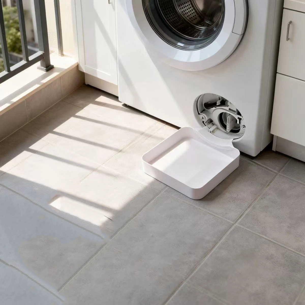 Washing Machine Drain Tray Set, Water Catch Box Leak Proof Drip Pan for Drum Washer No Overflow Lint Foreign Object Collection