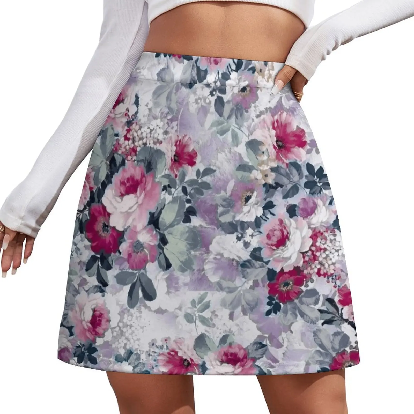 Beautiful Flowers Mini Skirt womens clothing 90s aesthetic womans clothing Mini Skirt
