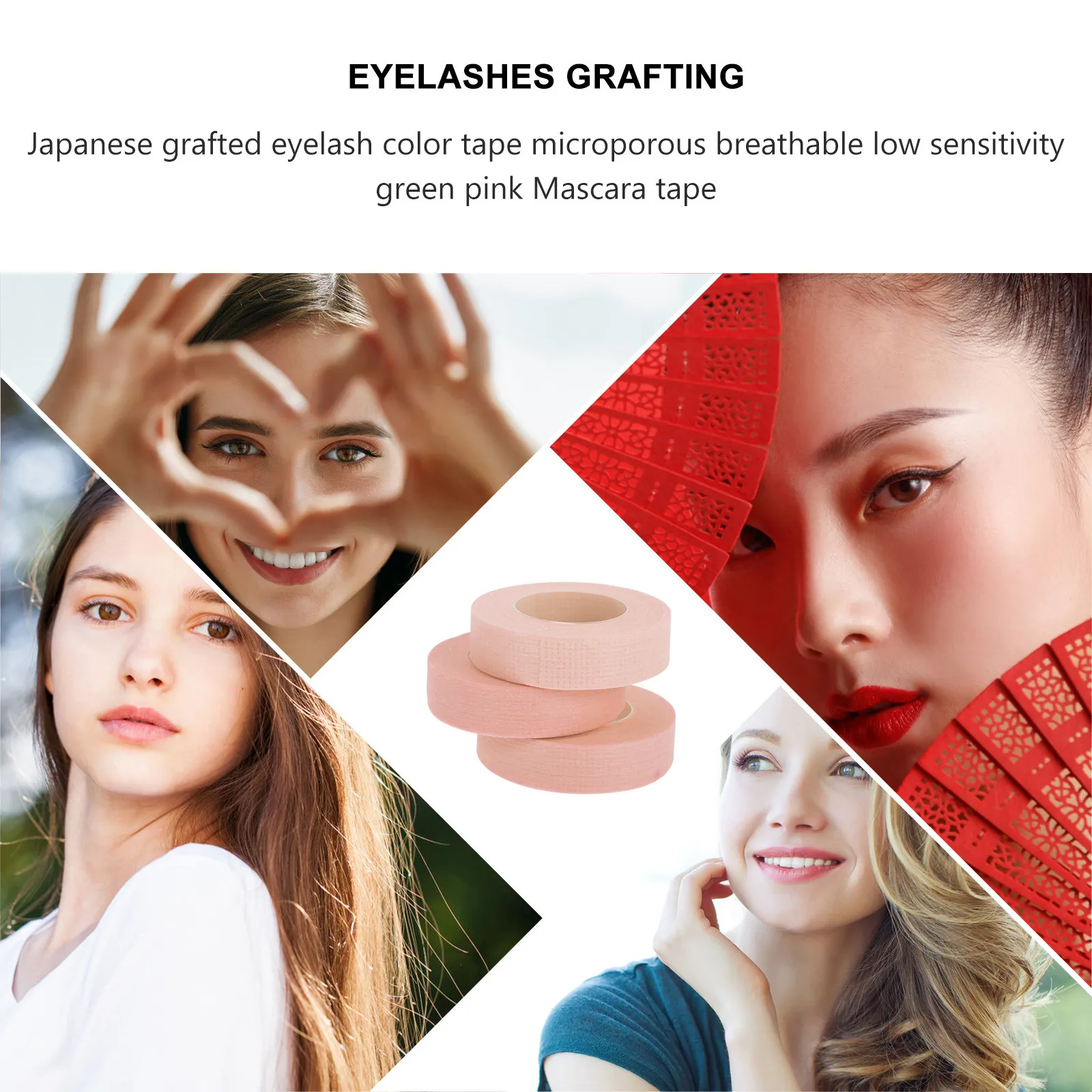 Eyelash Extension Tape 3 Rolls Soft Breathable Nonwoven Lash Isolation Tape for Upper Lower Lashes Beauty Tool