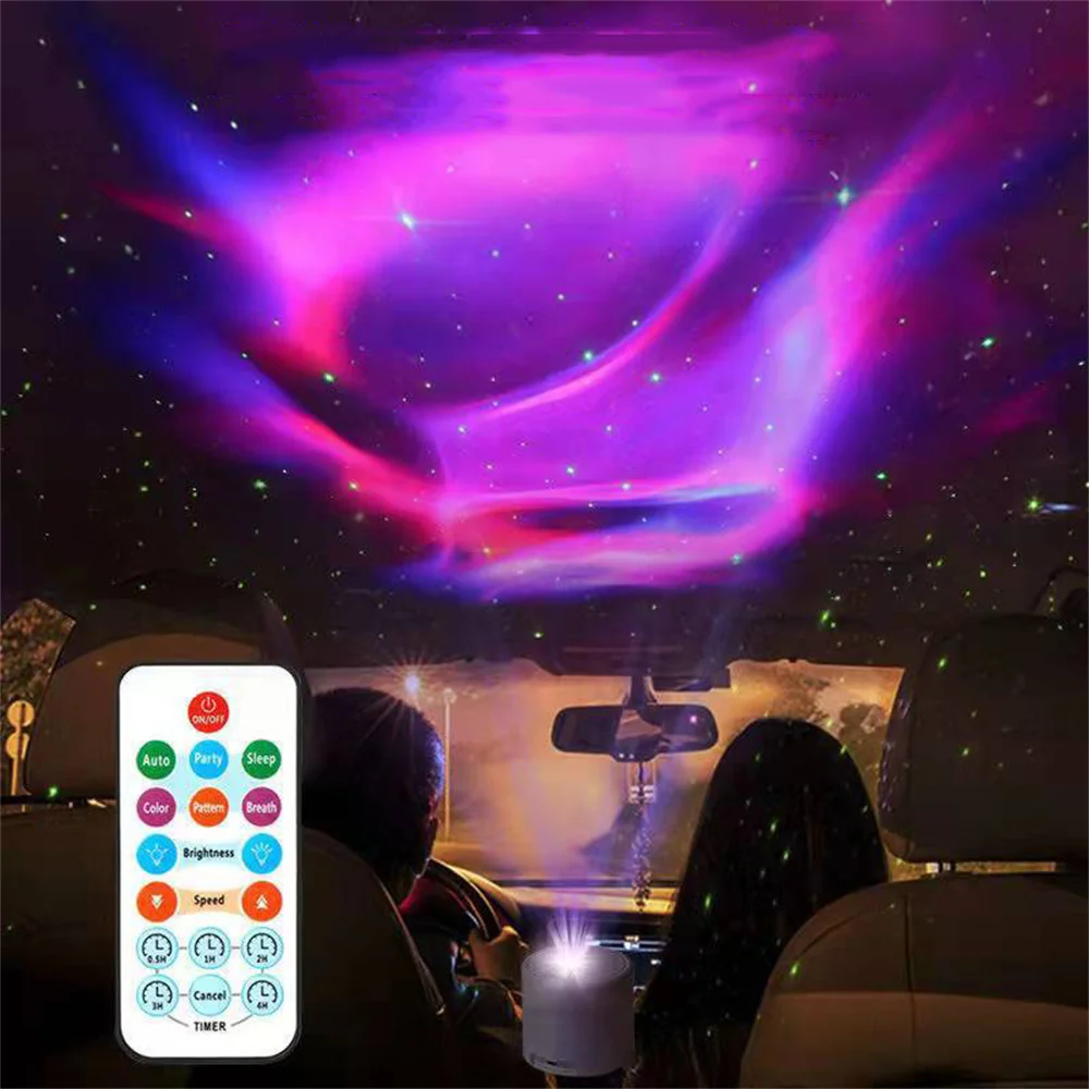 USB Rechargeable Mini Dynamic Aurora LED Stage Light Starry Sky Night Lamp RGB Color Home Atmosphere Decoration DJ KTV Party