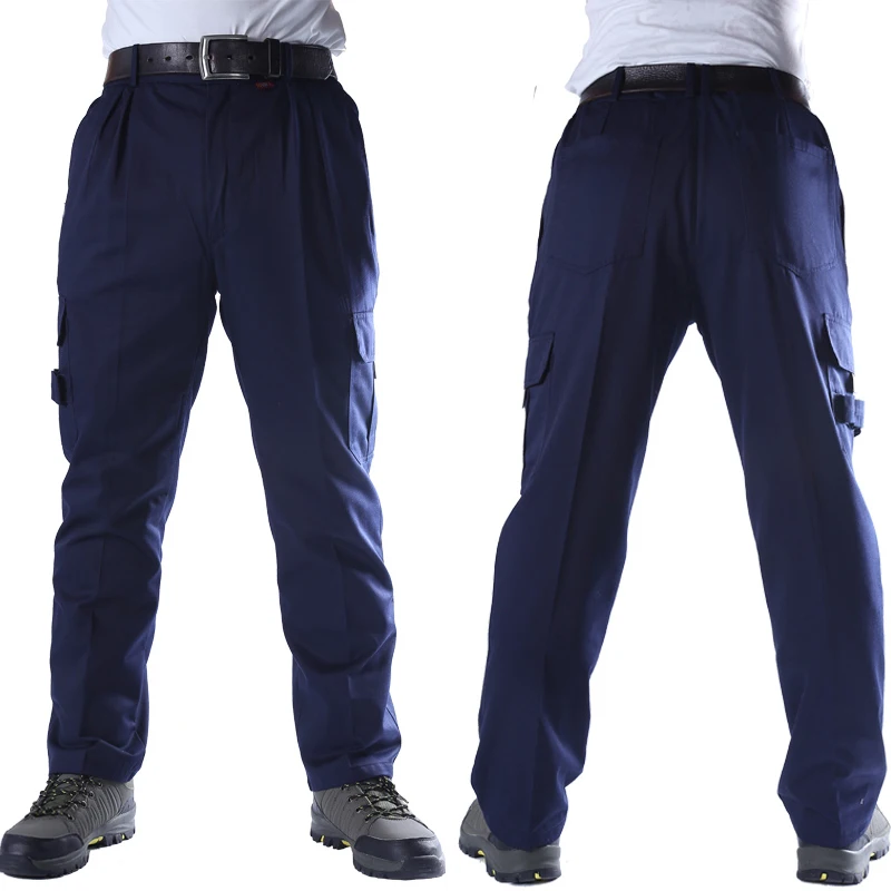Primavera outono calças de trabalho masculinas multi-ket durável calças casuais soltas resistentes à sujeira proteção do trabalho calças compridas
