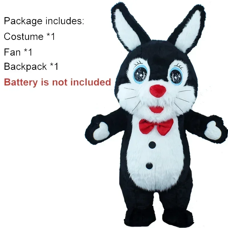 MN1 Opblaasbare Bunny-kostuums Volwassen cosplaykostuums Opblaasbaar Pasen Konijn Disfraz Fancy Party Dress voor volwassen kinderen Geen Batte9*Jy