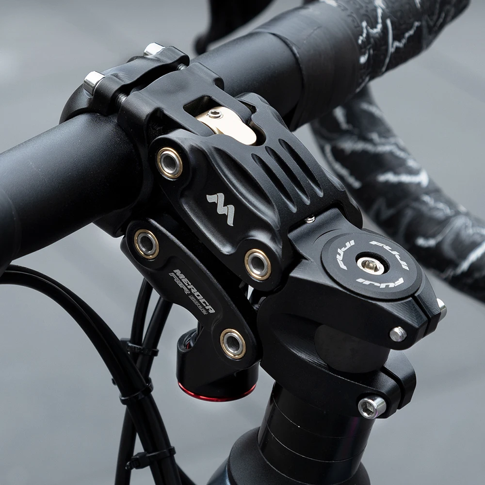 MEROCA Air Suspension Bicycle Stem 28.6x31.8x90mm Aluminum Alloy Five-Link Shock Absorbing MTB Mountain Bike Handlebar Riser