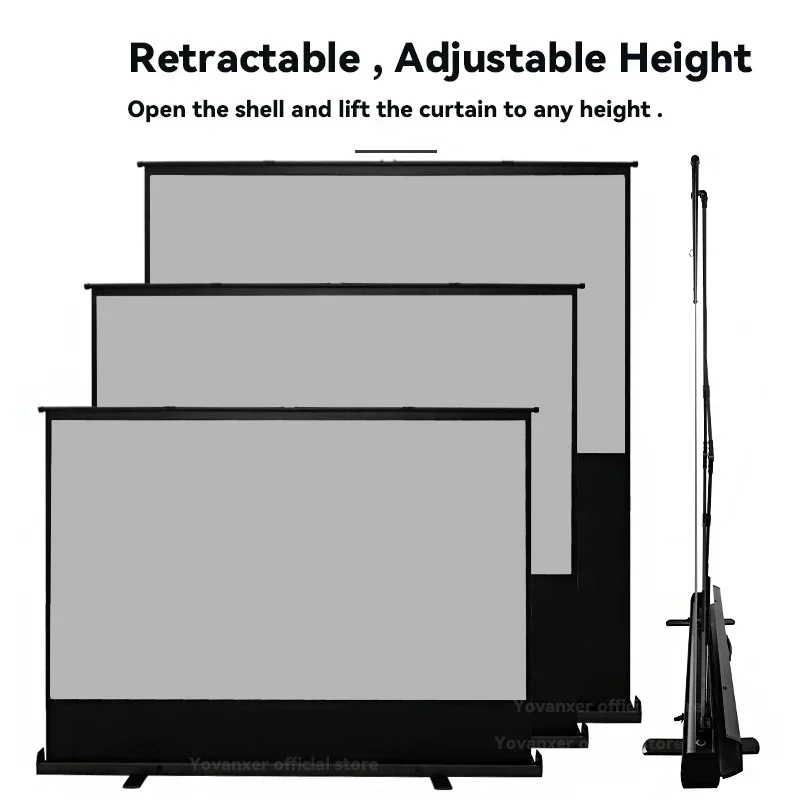 شاشة عرض عالمية محمولة قابلة للسحب لأعلى من الألياف الرمادية لأجهزة العرض العادية/UST 4K ثلاثية الأبعاد تدعم جميع الأحجام