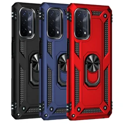 OPPO A54 4G A55 A93 A94 A95 A16 자기 링 홀더 커버 용 케이스 견고한 충격 갑옷 스탠드 커버
