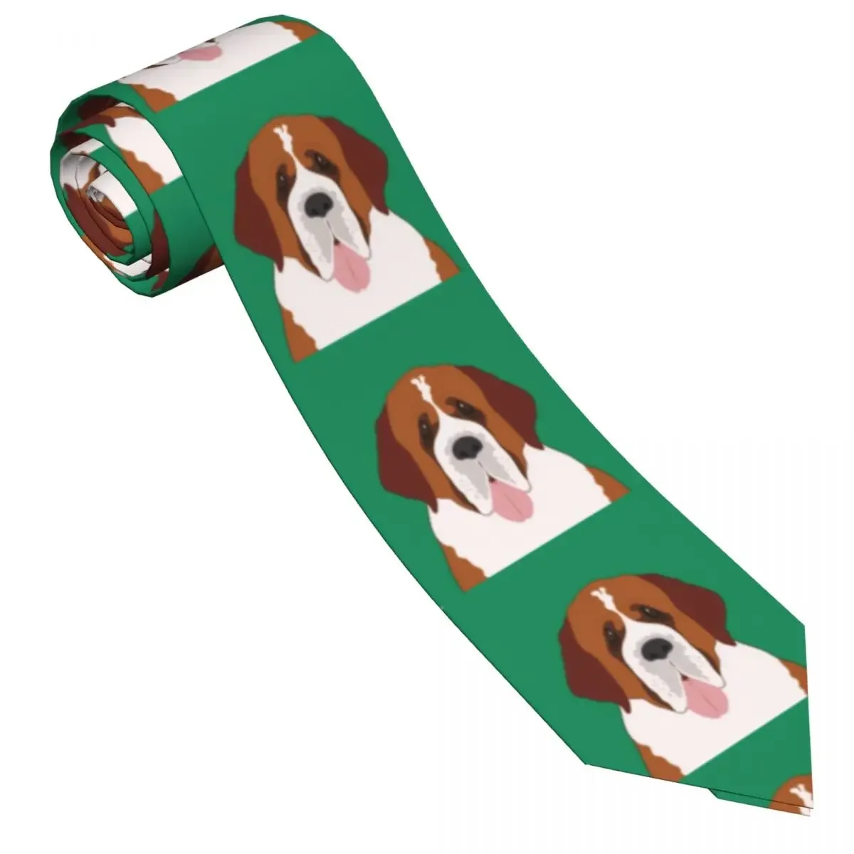 Mens Tie Slim Skinny Saint Bernard Dog Necktie Fashion Free Style  for Party Wedding