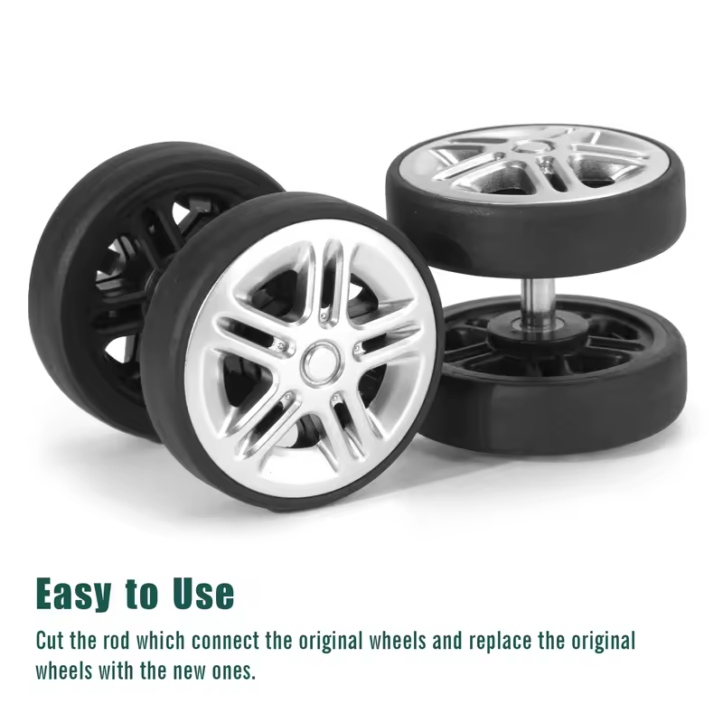 8Pcs Silver Luggage Wheel Replacement with Screw Travel Luggage Wheels Replacement Suitcase Parts 50mm Axles Caster Wheel Repair - Image 6