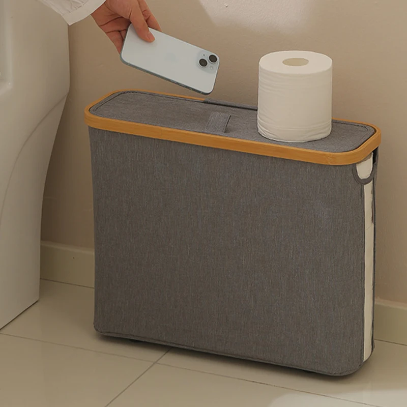 Cesta de almacenamiento de papel higiénico a prueba de polvo, duradera, impermeable, plegable, almacenamiento de papel higiénico, organizador de papel de estilo multifuncional