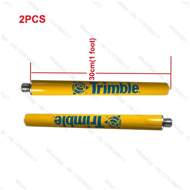 2PCS 30cm 1 Foot Surveying Extension Pole Prism Antenna Extend Section For  R12i R12 R10 R9snR8s R2 GPS 5/8 x 11 thread