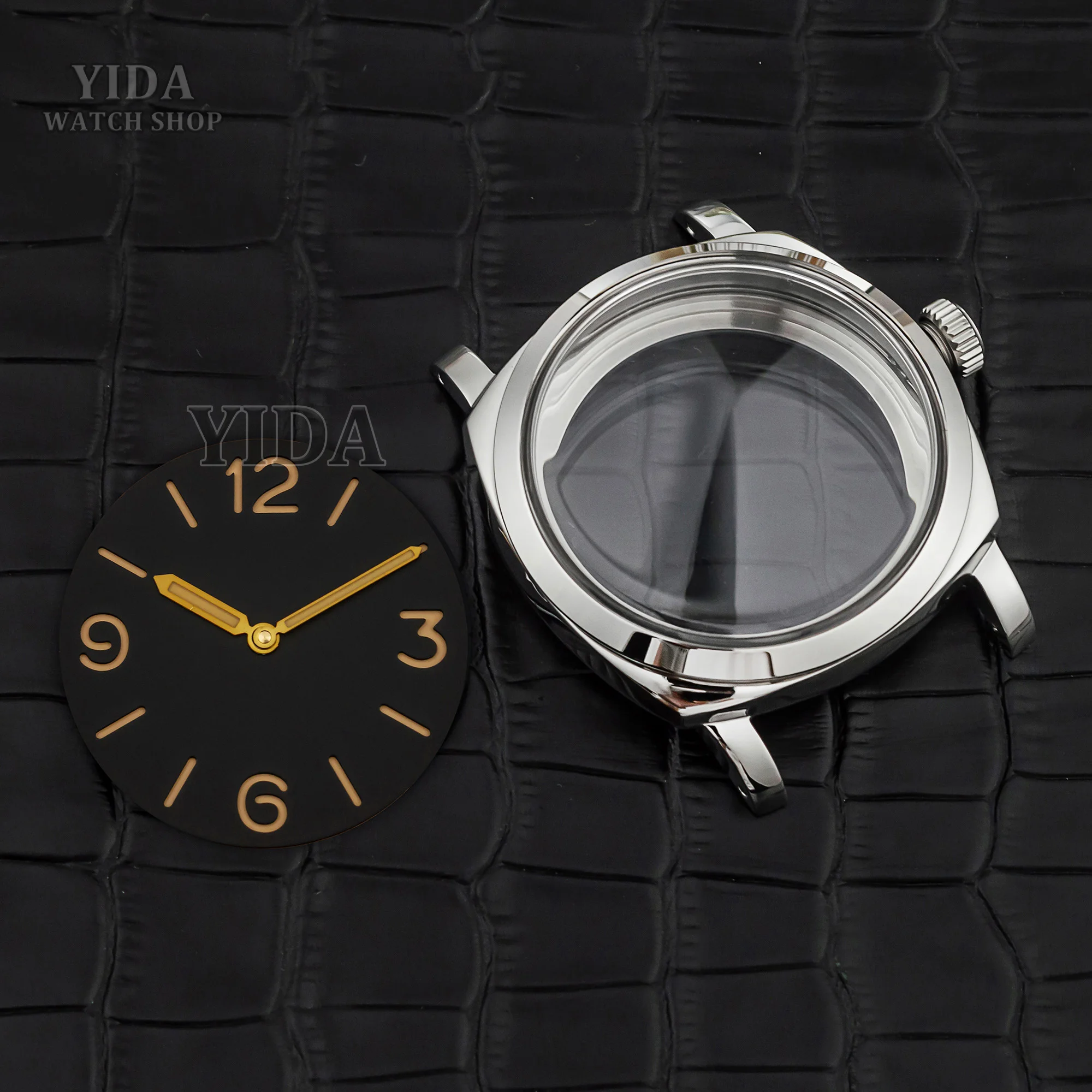 PAM Vintage Watch Case Dial Hands 316L Stainless Steel 100M Waterproof 47mm Case for PAM 6154 ETA6497/6498/ST3600 Movement Part