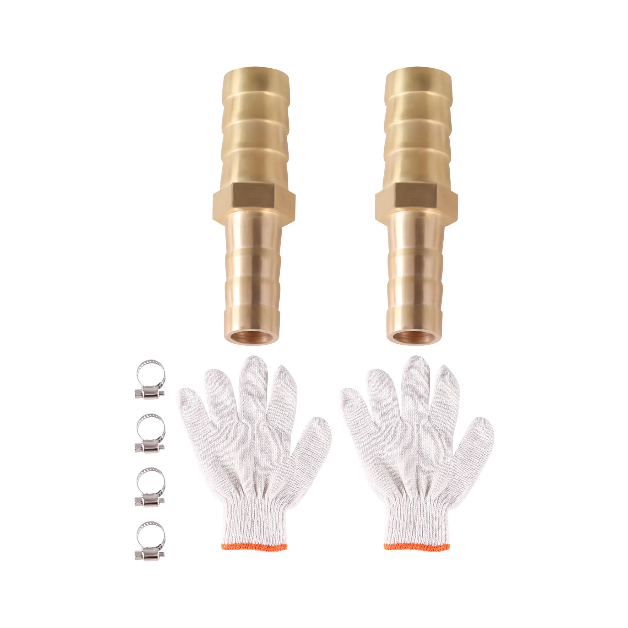 Conector de unión de cobre con lengüeta para manguera recta reductora de latón, adaptador de acoplador reductor de instalación de tubería de 2 vías para combustible, Gas y agua, 2 uds.