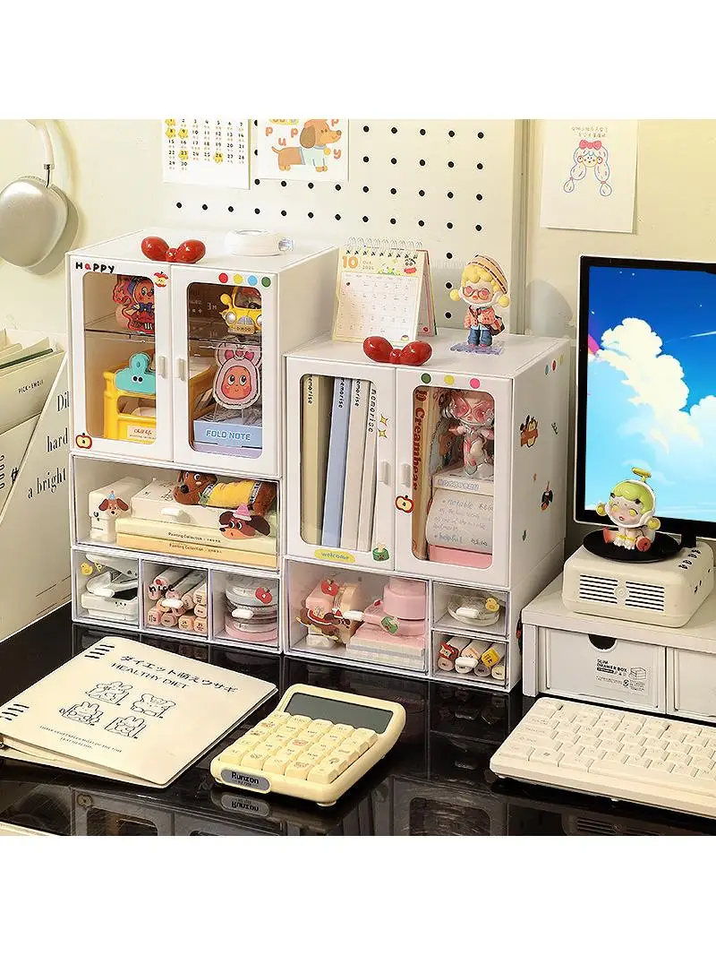 

Office Desktop Der Sle Storage Box Children's Desk Hair Clip Hair Accory Organizer Box Document Storage Cabinet