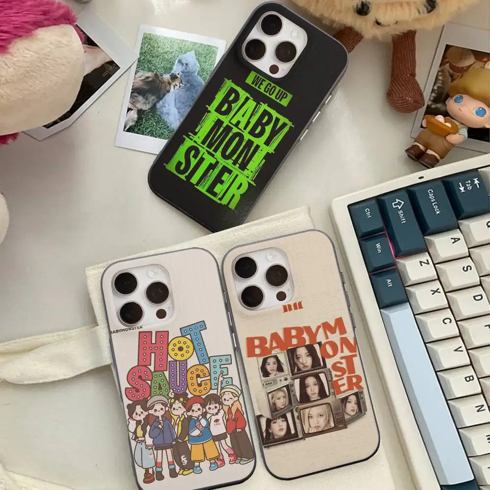 

Singer B-BABYMONSTER Corrugated Pattern For iPhone 17 16 15 14 13 12 11 16 Pro Max Plus Pro Non-slip Phone Cover