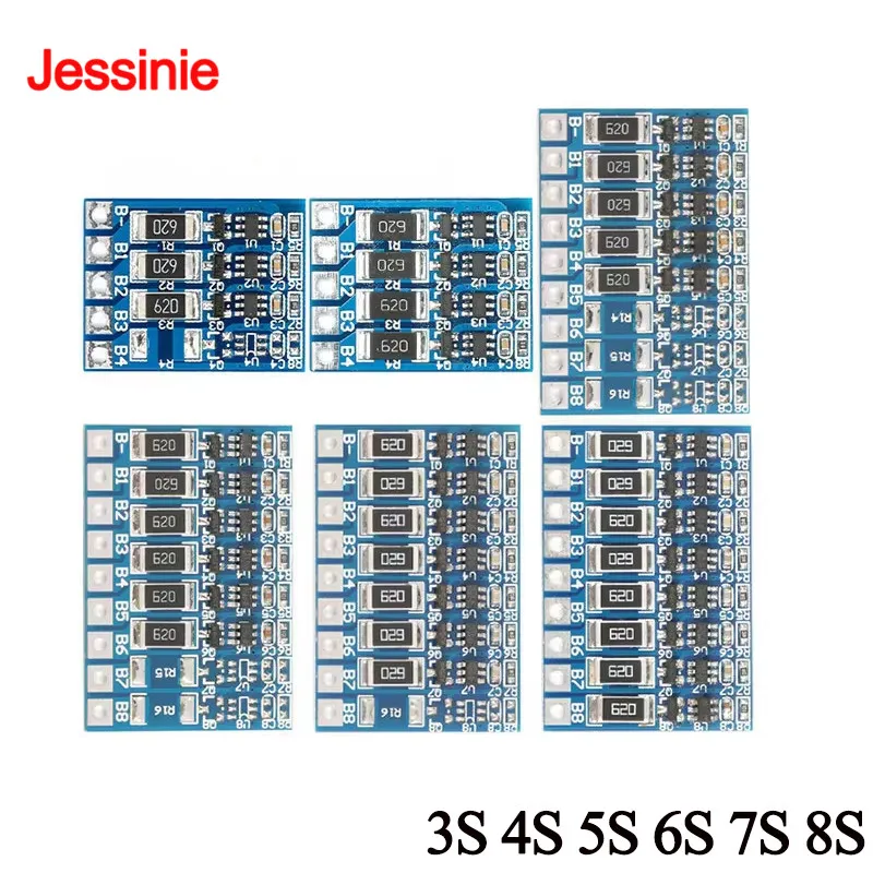 BMS 3S 4S 5S 6S 7S 8S 18650 Balance Function Lithium Battery Charger Protection Board Module Li-ion Lipo PCB Charging Equalizer