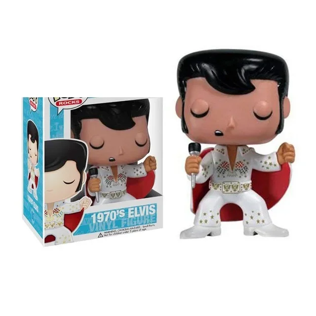 FUNKO Rocks 1950\'S Elvis 02 # 1970\'S 03 # Presley Doll 10cm modello da collezione giocattolo Action Figure giocattoli regalo per bambini ragazzi