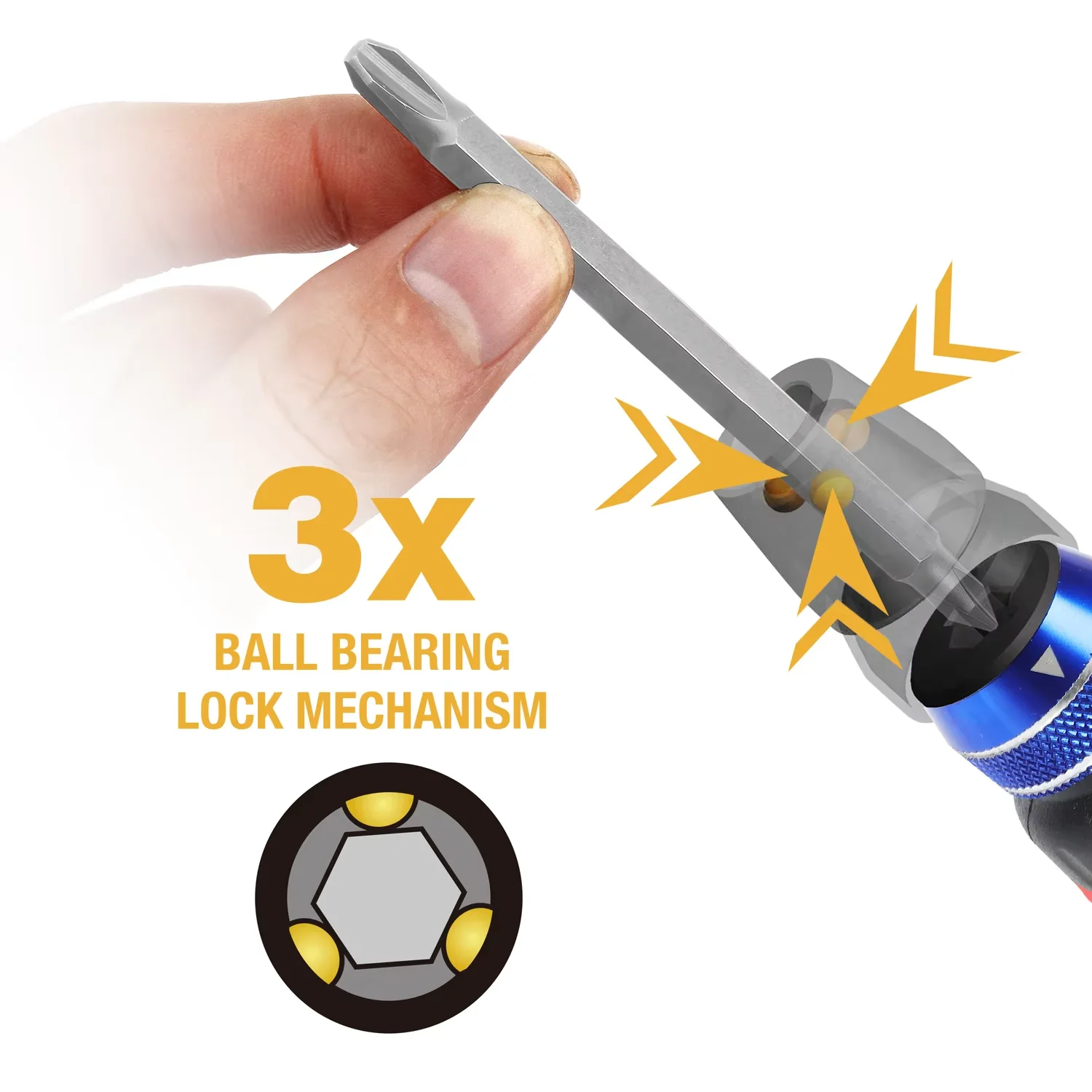 WORKPRO 12-in-1 S2 Steel Bits Quick Load Mechanism Anti-slip Handle Slotted Phillips Torx Ratcheting Screwdriver Set
