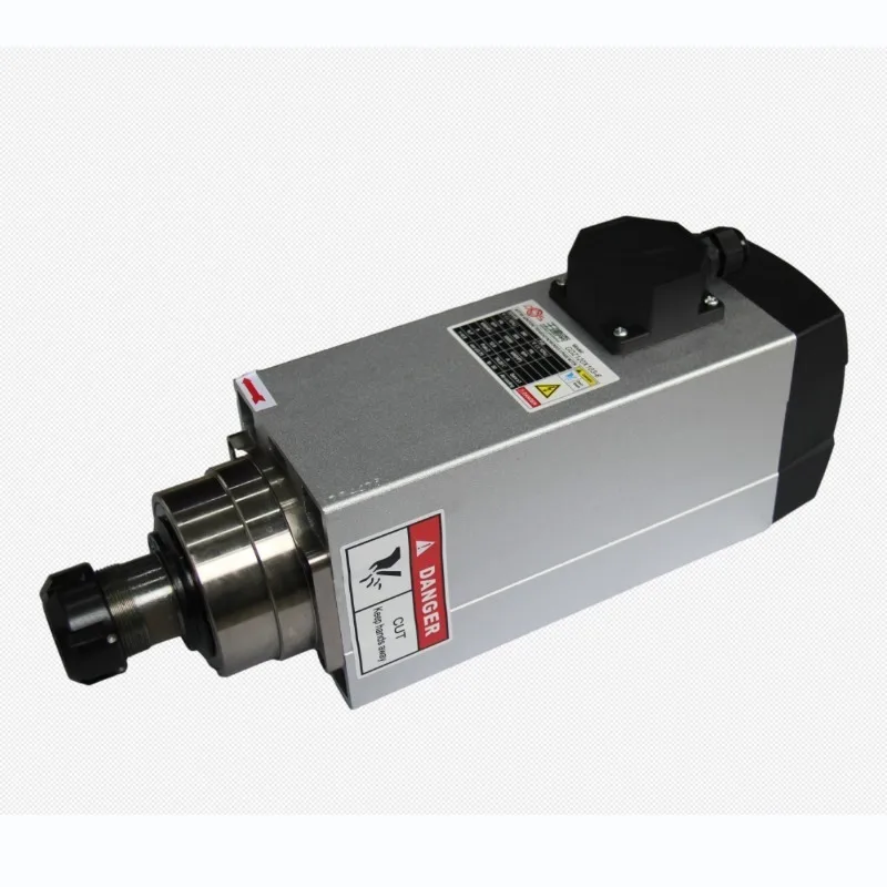 ER32 6KW 24000RPM Square Air Cooled Woodworking Spindle Copper Rotor for CNC Engraving Machine