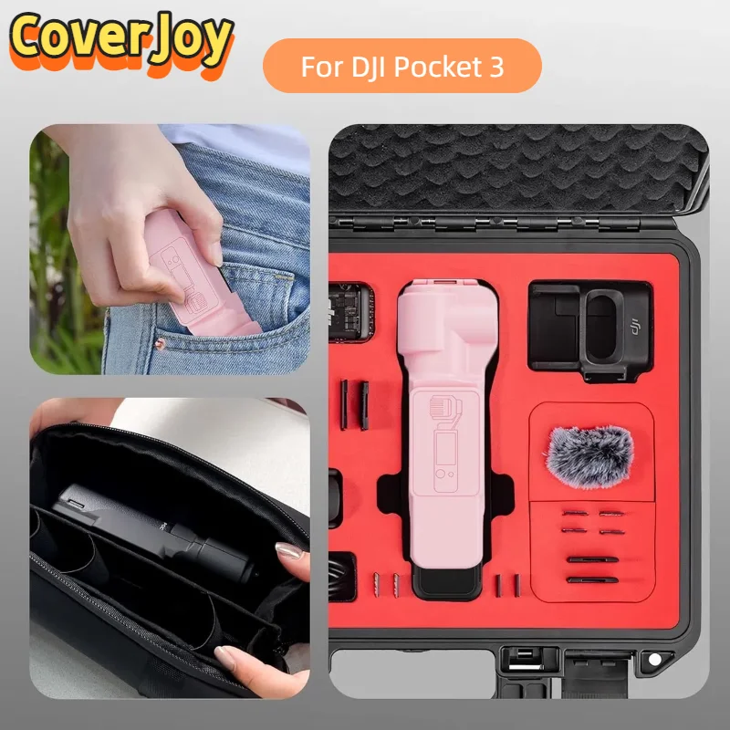حافظة حماية كاملة من CoverJoy لهاتف DJI Osmo Pocket 3 غطاء Gimbal مضاد للخدش مع قفل آمن ملحقات كاميرا مقاومة للصدمات