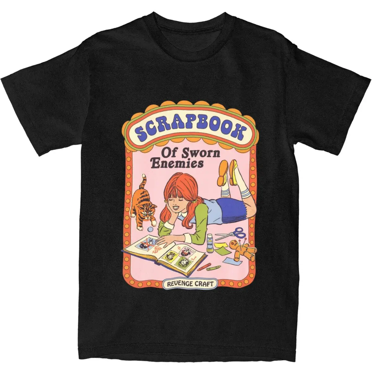 سجل قصاصات لأعداء التخسيس للرجال والنساء ، قميص قطني ، ملابس جديدة ، 70 ، 80 ثانية ، فن داكن ، قمم قصيرة الأكمام ، فكرة هدية #1