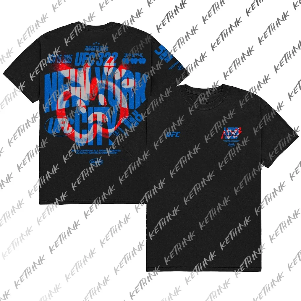 

UFC 322 Big Apple Heavyweight T-Shirt 100% Cotton T-Shirt - Black Fashion Unisex Oversized Round Neck Short Sleeve Tee