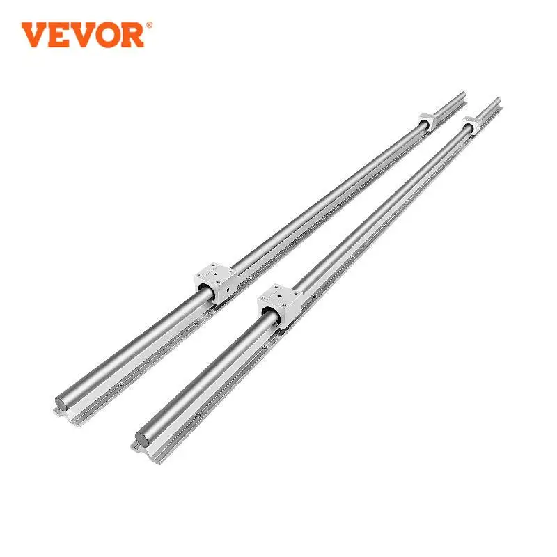 

VEVOR Linear Rail SBR20 Linear Bearing Slide Set 2 PCS Rail Shafts with 4 PCS SBR20 UU Bearing Blocks of 1800 mm Linear Rail