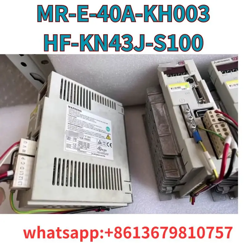 Second hand MR-E-40A-KH003 driver HF-KN43J-S100 servo motor complete set/sold separately, tested in good condition, and shipped