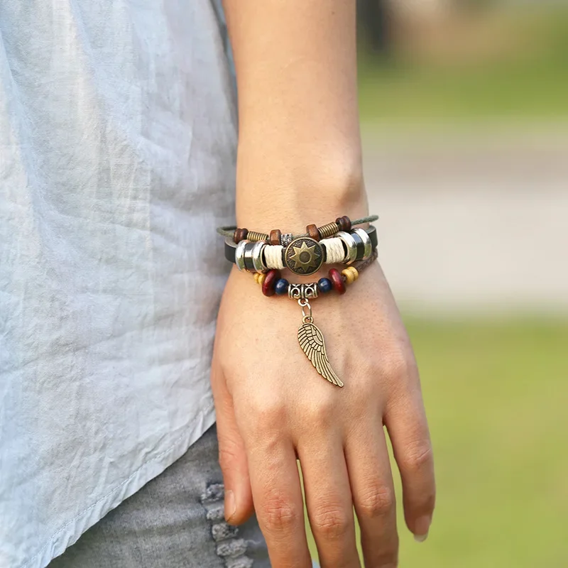 طقم سوار قوطي للنساء ، سوار معصم بانك ، أساور من الجلد الصناعي ، هيب هوب ، جرونج ، روك ، مغني راب ، مجوهرات ساحرة ، شرابة ، قوطية