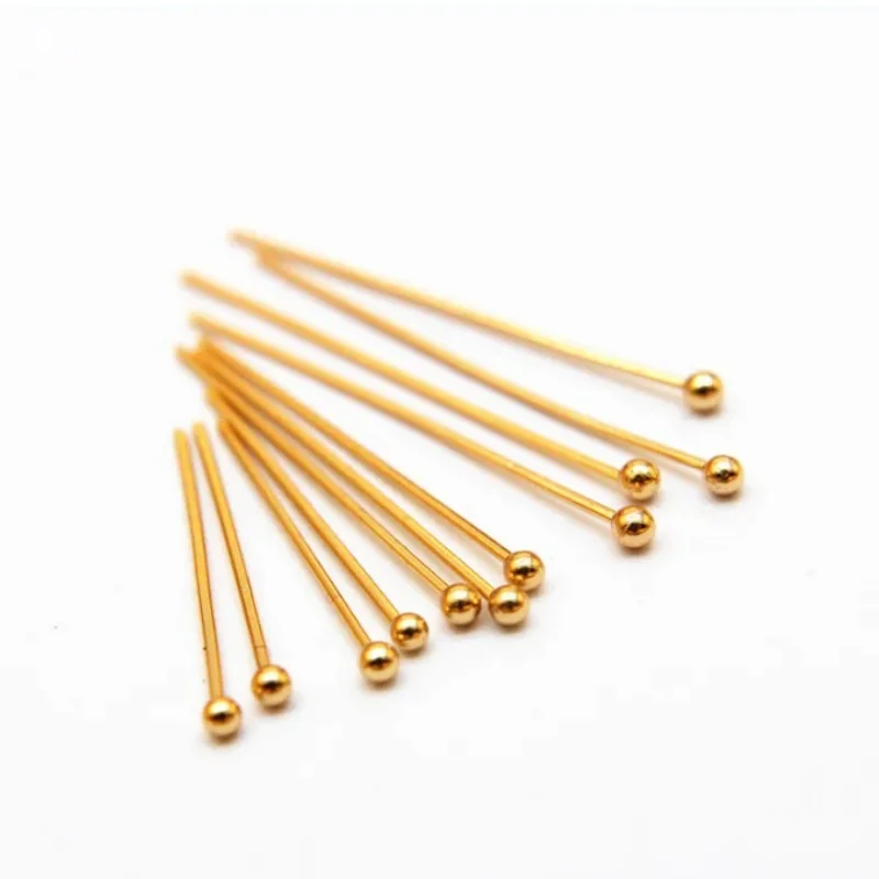 

20PCS 18 20 25 30 40 45 50mm 304 Stainless Steel Gold Plated Ball Head Pins Findings Jewelry Making 24-Gauge 10-50PCS/LOT