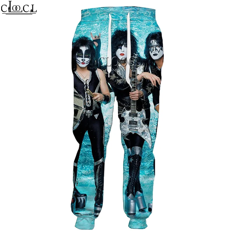 HX 2021  New Hip Hop Rock Metal Kiss Band 3D Print Men Women Fashion Pants Unisex Casual Wild Harajuku Sweatpants Trousers