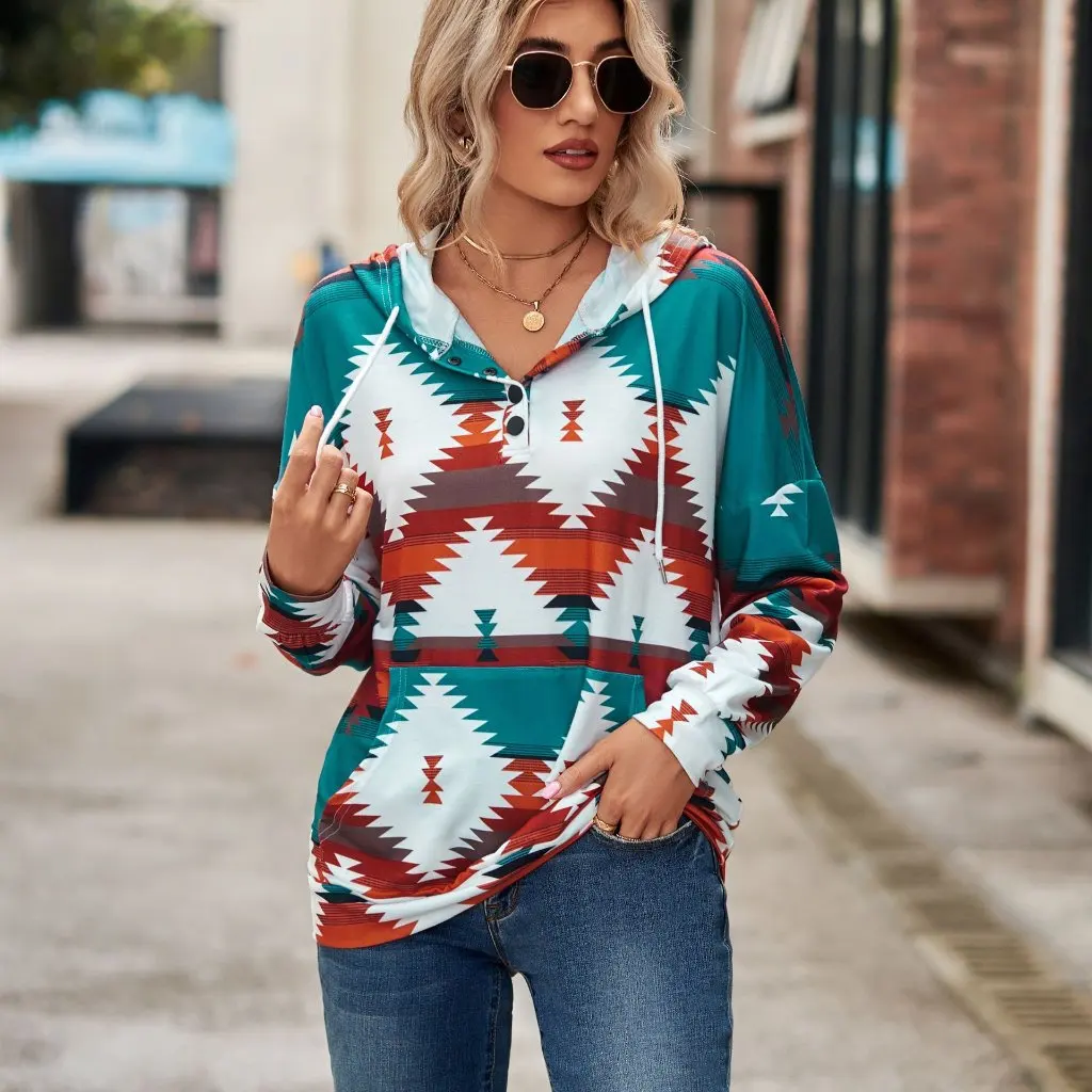 Felpa con cappuccio da donna autunno alla moda stile streetwear manica lunga girocollo pullover top per abbigliamento casual