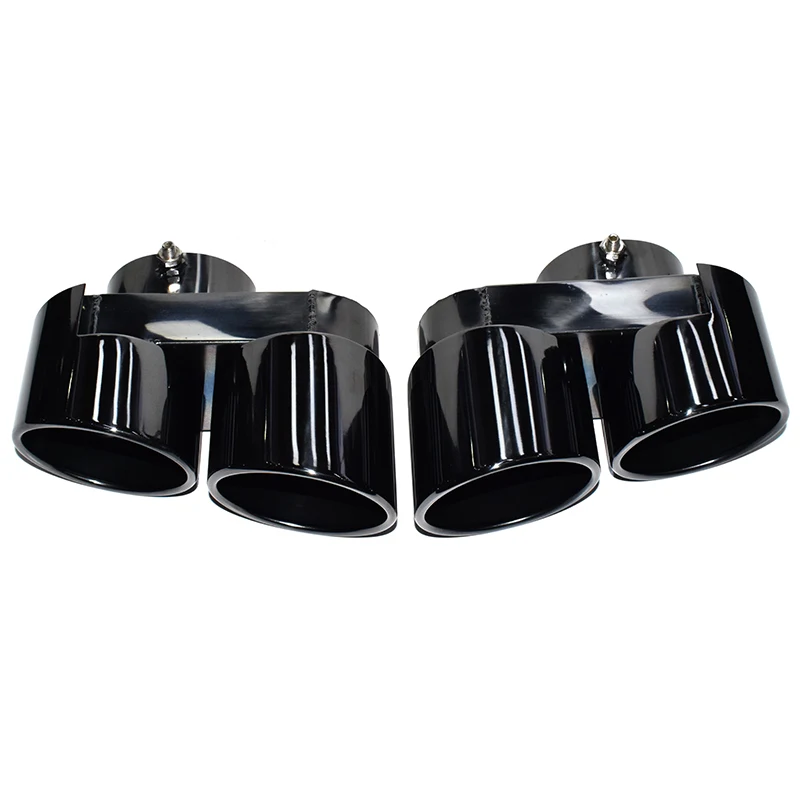 1 paar 2 stuks voor 2019-2025 BMW X5 X6 G05 G06 uitlaatpijp upgrade carbon fiber zwarte quad outlet demper uitlaatmondstuk - afbeelding 2
