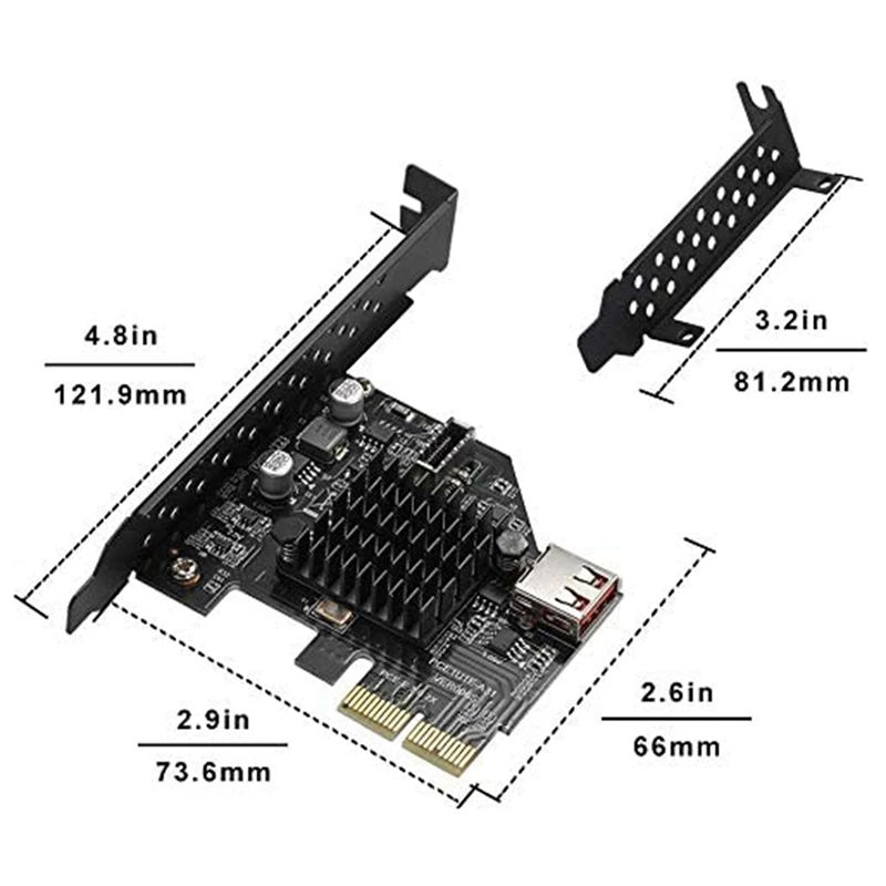 USB3.1 Gen2 Internal 20-Pin Front Panel Connector Expansion Card 10 Gbit/S USB 2.0 PCI Express 3.0 X2 Adapter