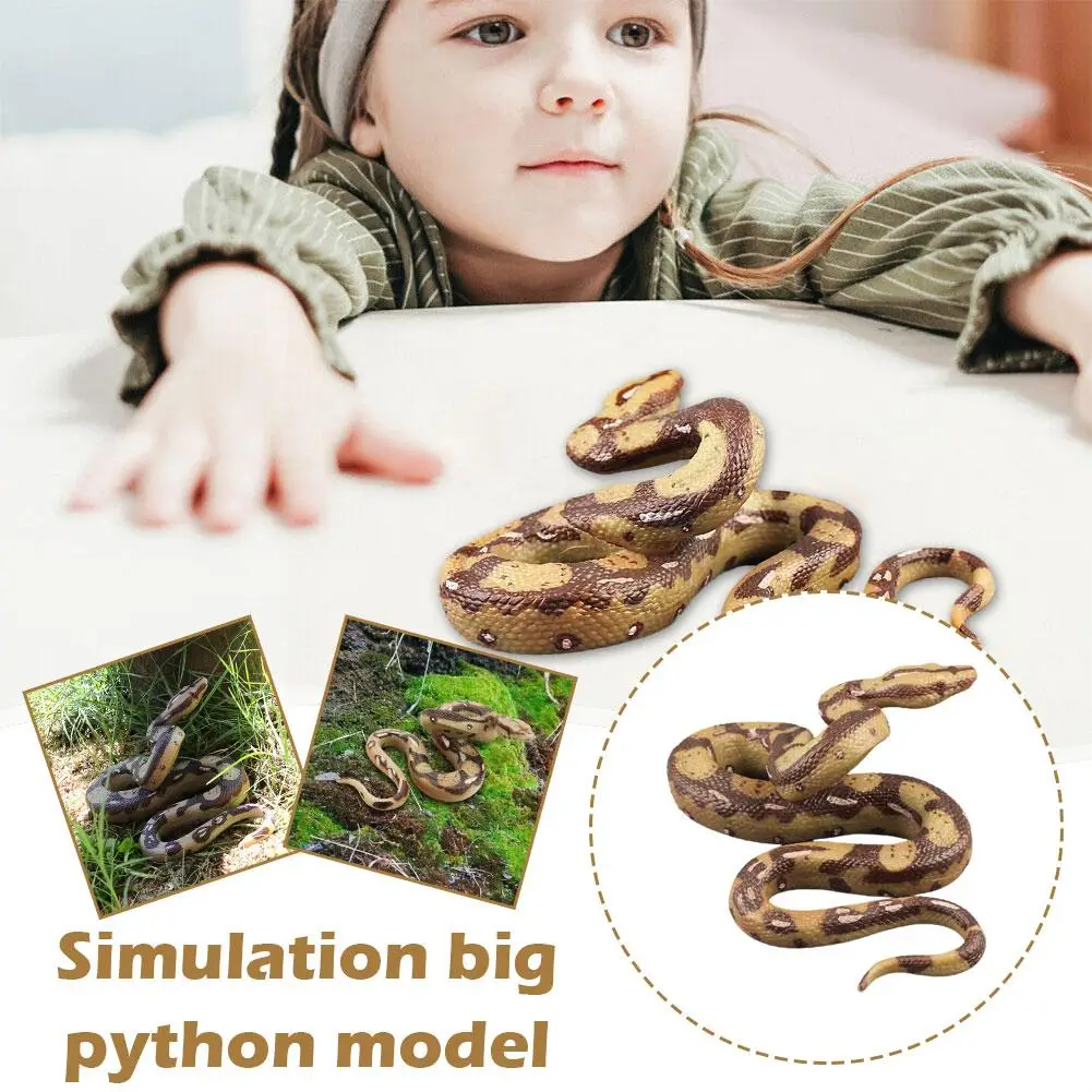 Realistic Fake Snake Toy Rubber Gag Toys Python Snake Action Figure for Halloween Prank Props High Simulation Snake Model