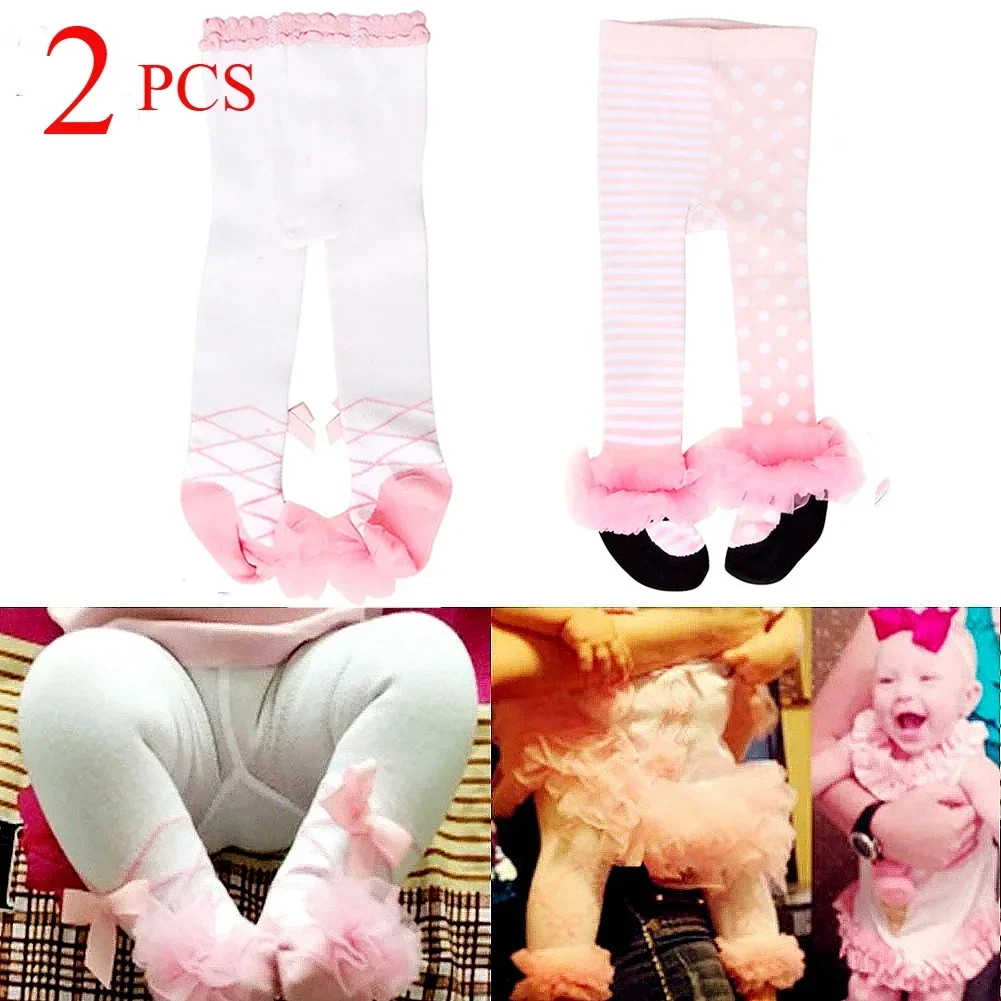 2pcs Infant Girls Fashion Toddler Pantyhose  Baby Girls Tights Knitted Newborn Tights for Princess Leggings 0-24 Month