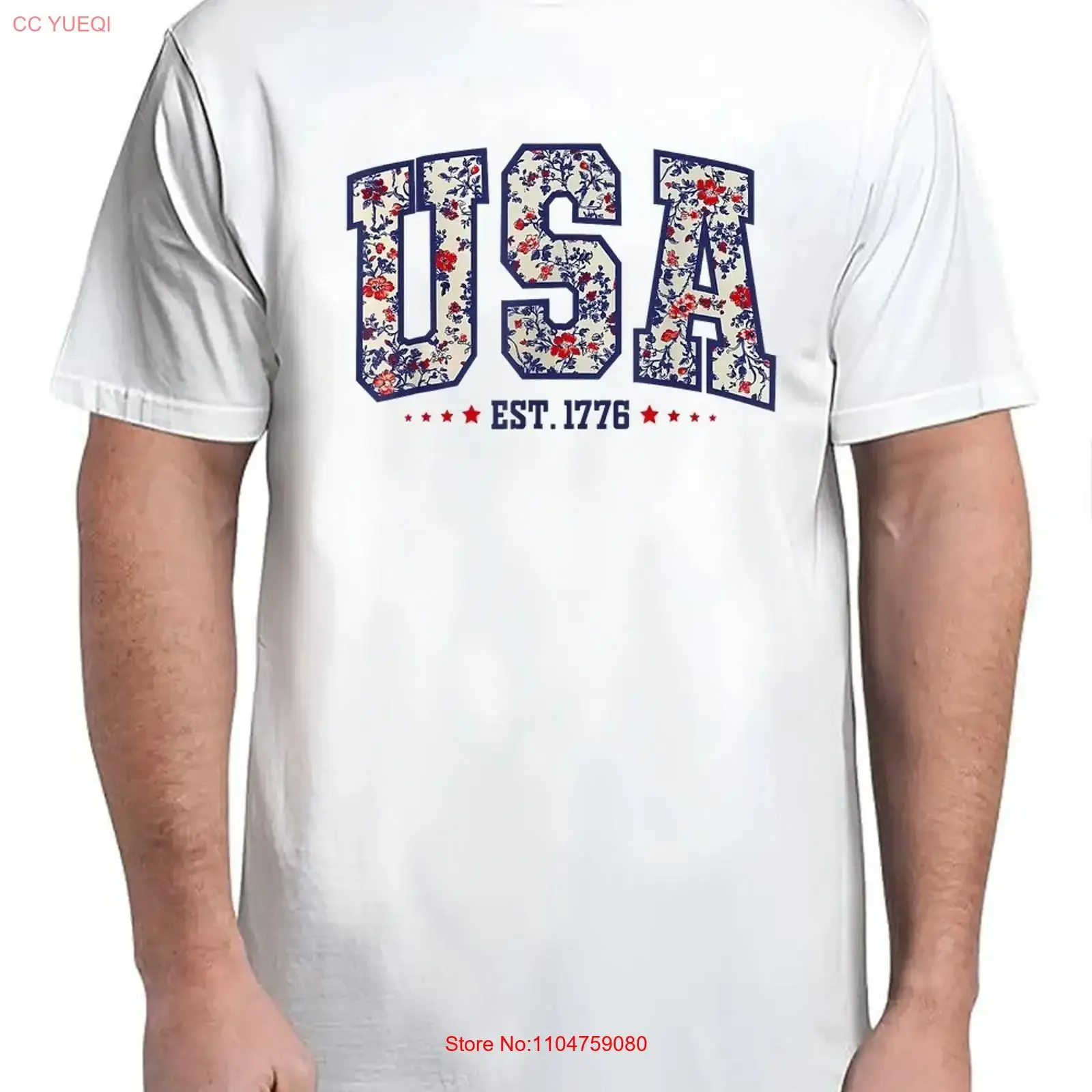 Patriotic Wildflower 4th of July Retro T Shirt Chill Mood Outfit S 4XL vintage Washed Slightly fashion homme Versatile