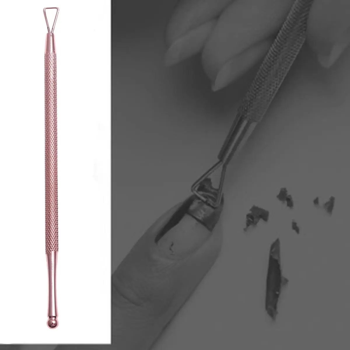 Nail Varnish Remover Gel Polish Planer Cuticle Pusher Trimmer Stainless Steel Golden Manicure Tools Portable Use