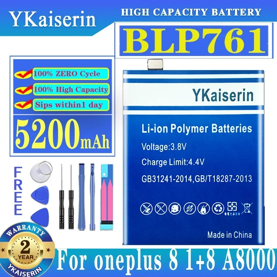 YKaiserin BLP761 Battery for Oneplus 8 A8000 8 Pro One Plus 8pro 5/5T 6  6T/7 Battery Tools