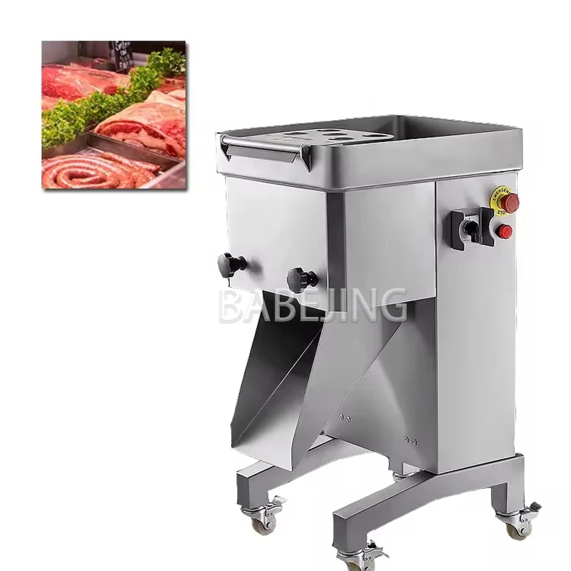 قطاعة لحم الخنزير الطازج عالية الجودة، قطاعة كهربائية أوتوماتيكية بالكامل، قطاعة لحم البقر متينة ومستقرة من الفولاذ المقاوم للصدأ 304