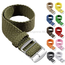 Woven Nylon Strap For Perlon Watch Band High Qualities Fashion 14mm 16mm 18mm 20mm 22mm Fabric Watch Strap Replacement Wristband
