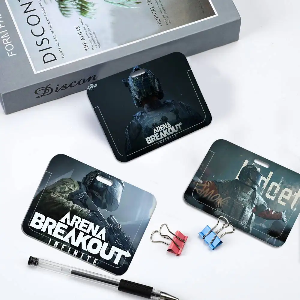 

Game A-arena B-breakout I-infinite Working Bank Credit Card Holders With Long Lanyard Employee ID Card Cover Holder Accessories