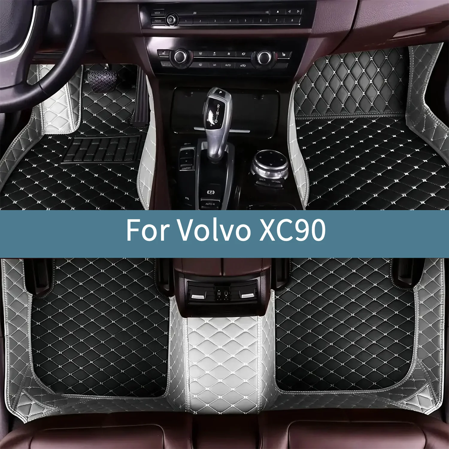 

Car Floor Mats For Volvo XC90 2019 2020 2021 2022 2023 2024 Leather Floor Mats For Cars All Weather Waterproof Full Set