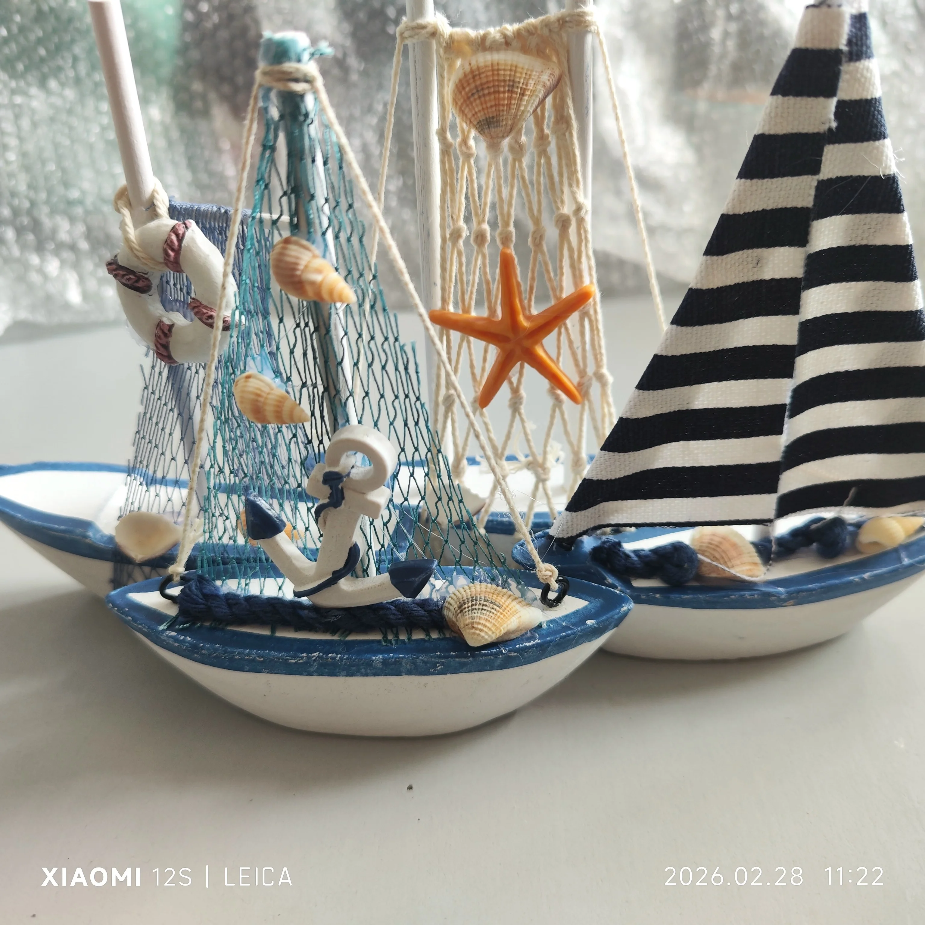 Wooden Mediterranean Style Ship Small Sailing Boat Creative Gifts Home Decoration Craft Ornaments and Handicrafts