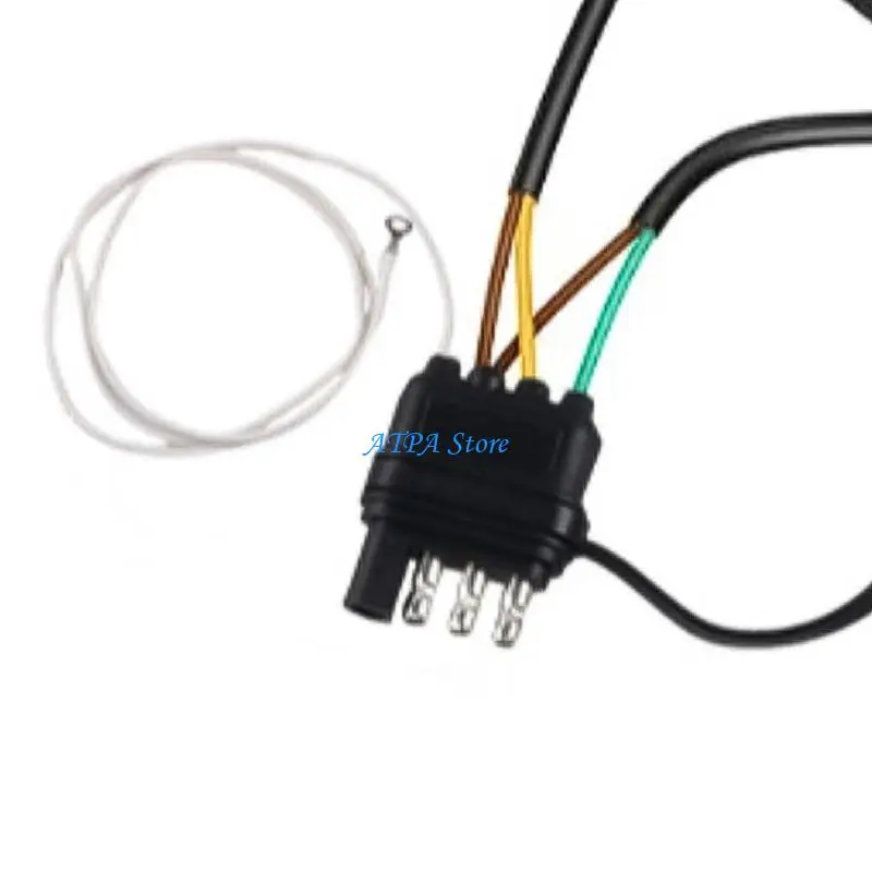 U13C 26Ft 4 Pin 5 Wire Trailer Cable Harness Copper PVC Nylon Sheath Weatherproof For Towing Vehicles