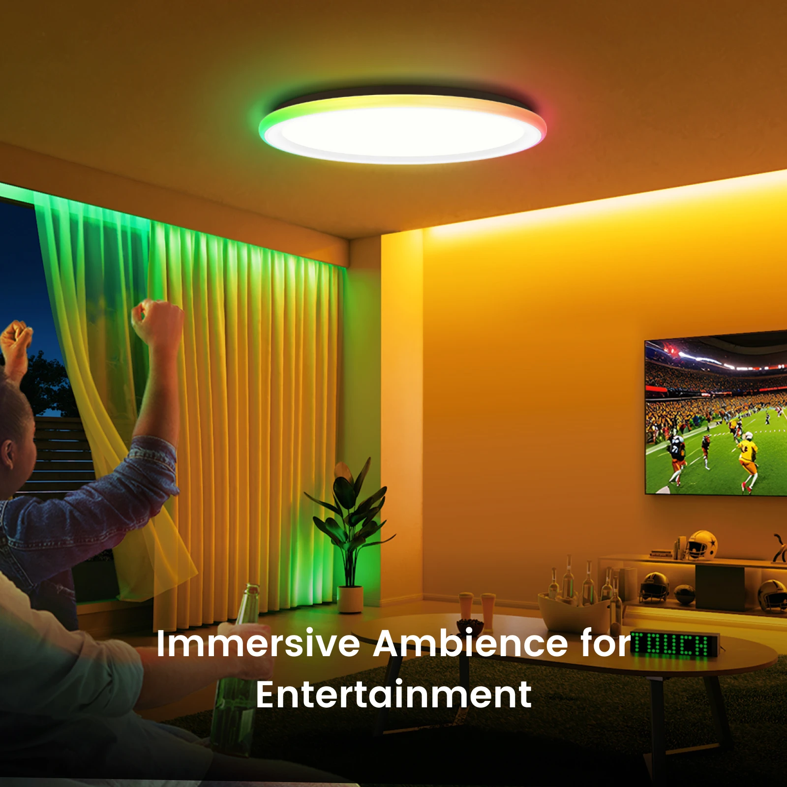 Immagine 5: Lampada da Soffitto Intelligente Yeelight RGB Mars con Illuminazione a Colori, Controllo Vocale WiFi, Ra90, Compatibile con Mi Home, Google e SmartThings