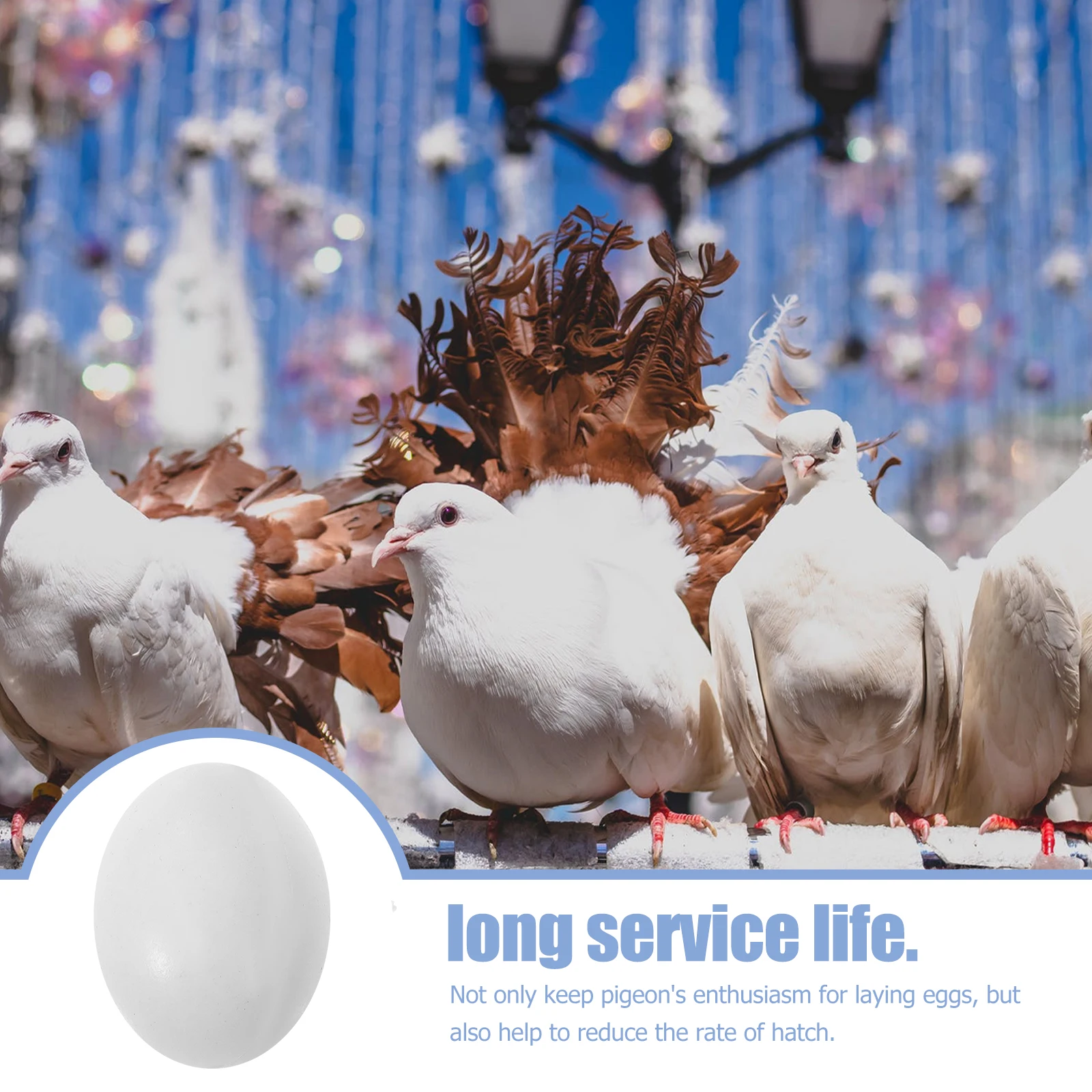 

20pcs Fake Pigeon Eggs Simulation Plastic Lifelike Prop Breeding Tool White Laying Egg Decor Bird Cage Nest nament pigeon egg